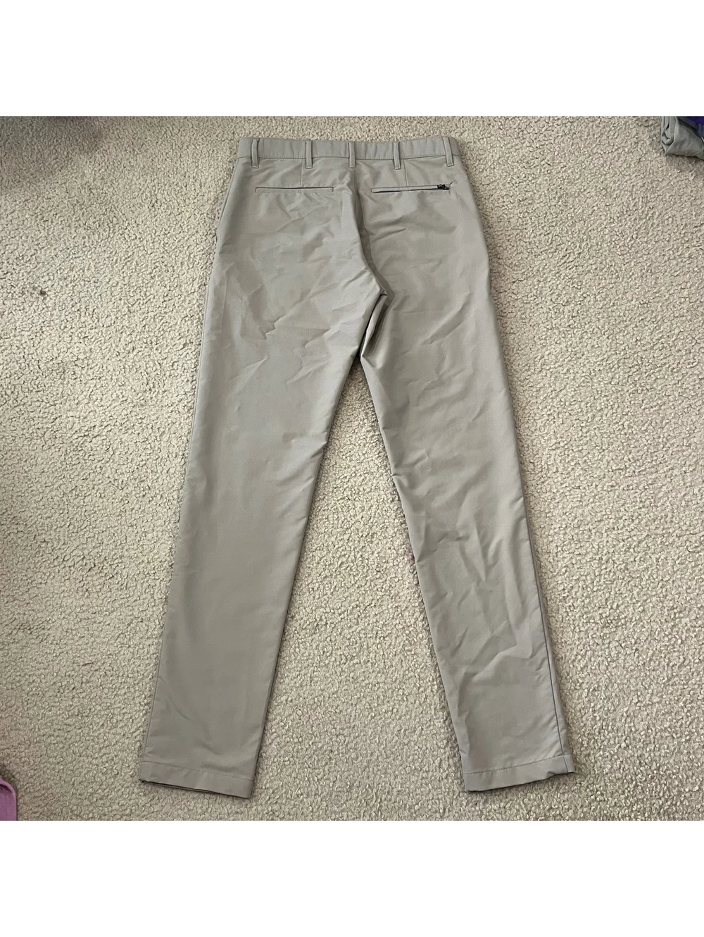 Banana Republic Mens Performance Stretch Pants 32x34 Tan Slim Flat Front